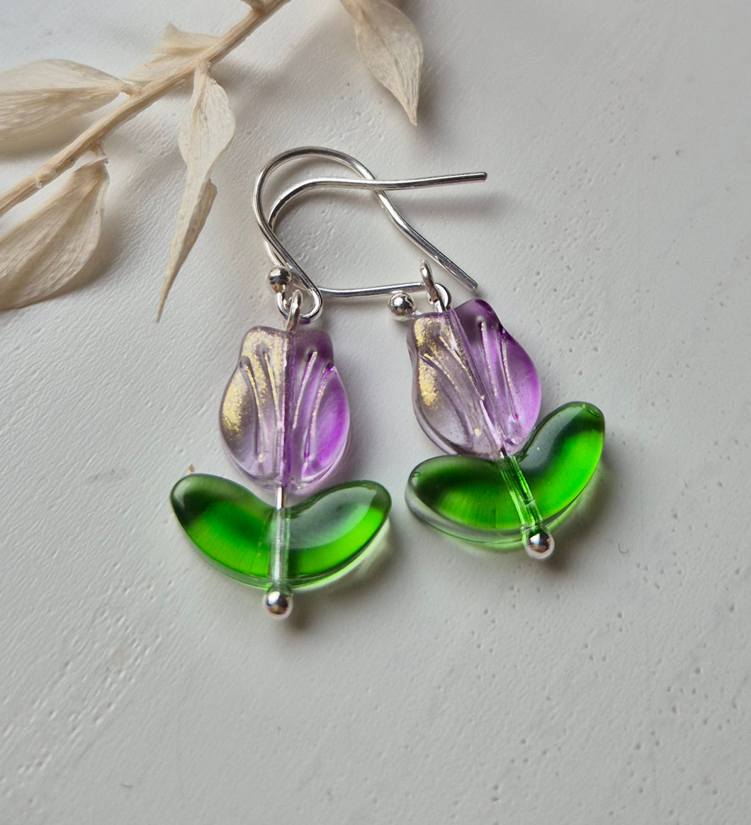 Tulppaani korvakorut Violet